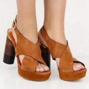 Ted Baker Kamilla Suede Platform Slingback Heels